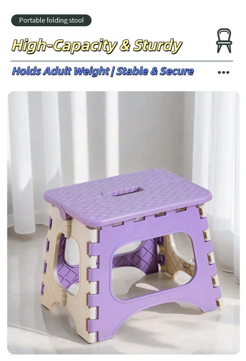 

Ultra-Portable Folding Stool - Thickened Plastic Mini Seat for Travel & Camping