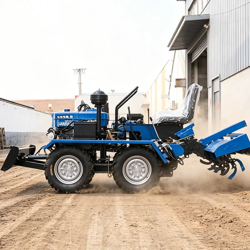 

Customized Powerful Wheel Plowing Machine with Four Wheel Micro Tiller & Farming Tractor for Field Work