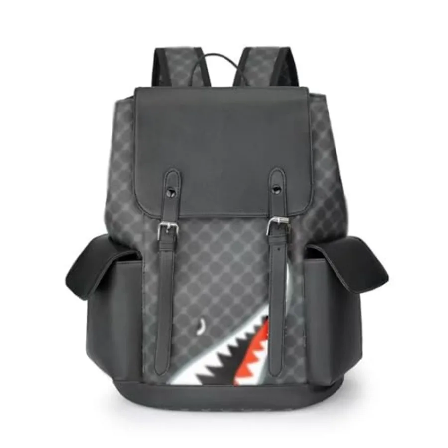 

Black Leather Laptop Backpack Lightweight School Backpack Bookbag, Multi functional Business Travel Backpack Black 2, ONE SIZE