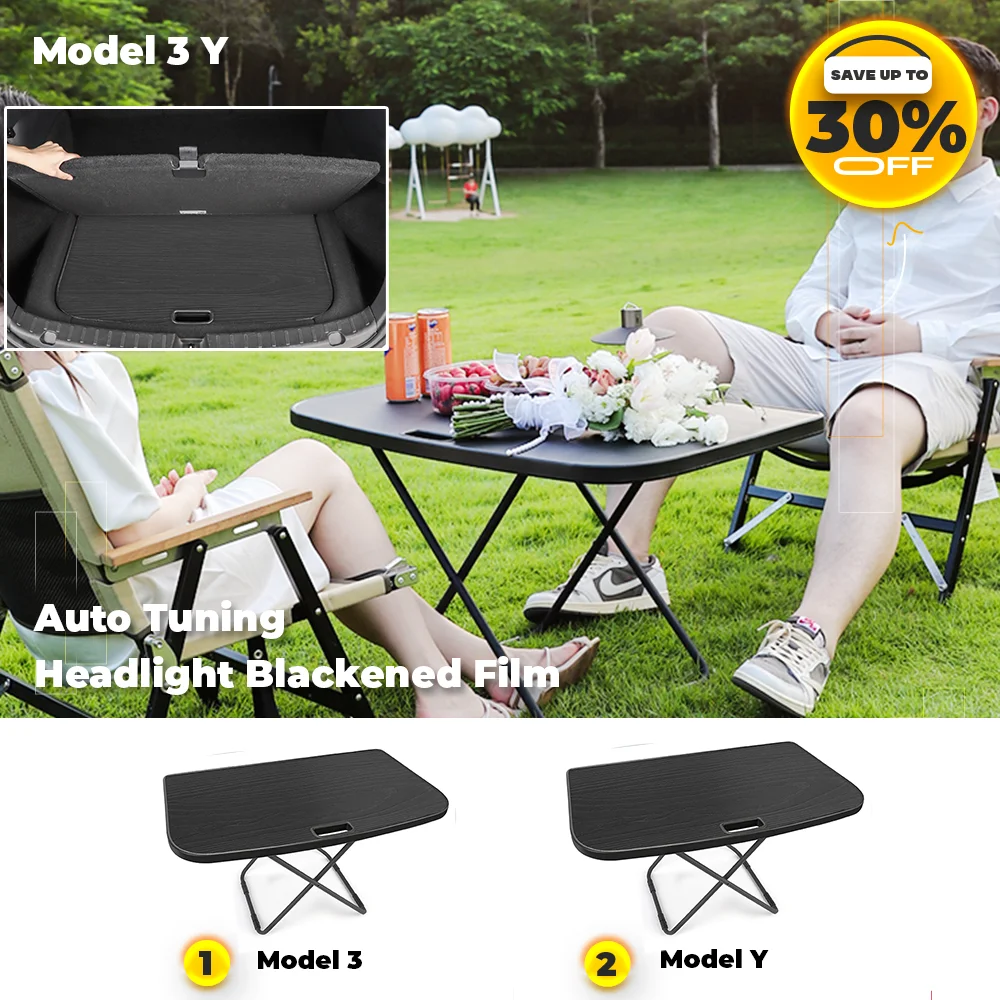 Camping Table Desk For Tesla 2023 Model Y Model 3 Travel Folding Table Trunk Table Board Tesla Accessories Trunk Accessories