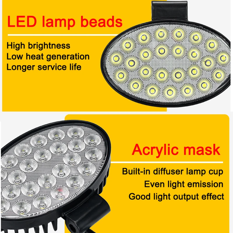 Owalne lampy robocze LED 12V 24V 5.5 cala 50W LED Flood Offroad Light Wodoodporne do traktora, ciężarówki, motocykla, SUV-a, ATV, UTV, pickupa, łodzi