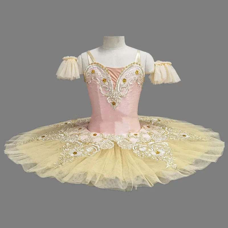 Vestido de Ballet Profesional para Adultos y Niñas, Tutú de Princesa, Estilo Platter Pancake, para Ballet del Lago de los Cisnes, Disfraz de Bailarina para Espectáculos