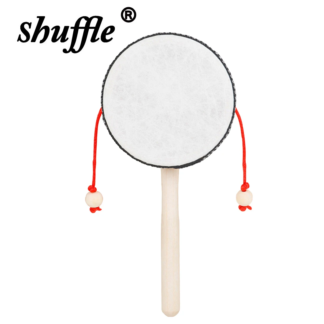 4-Zoll-Handschütteln aus Holz, schwarze Seitentrommel, Orff-Musikinstrument, Rassel, Kindheit, klassische traditionelle Rassel, Kinder, Geschenke, Spielzeug