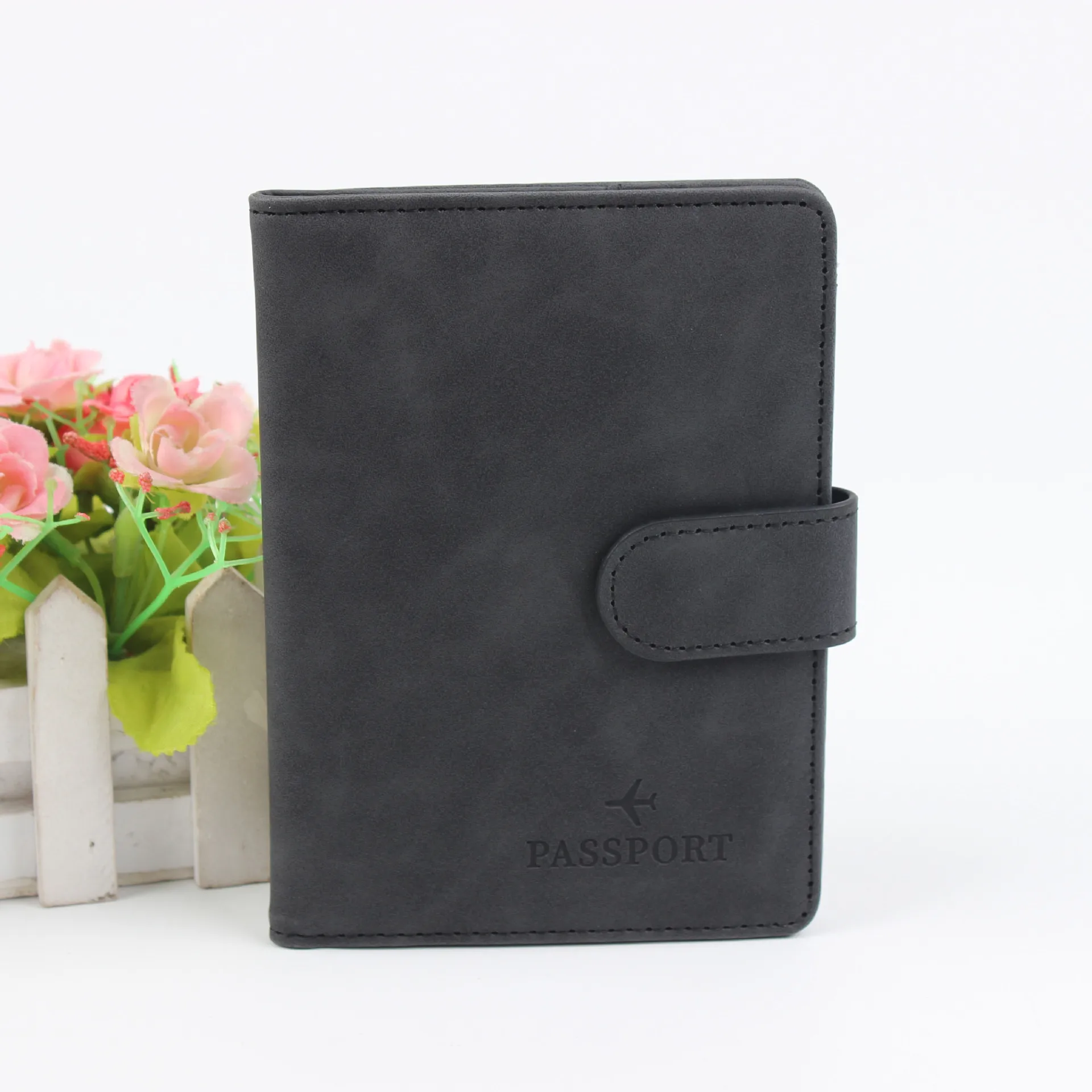 New RFID Passport Holder Convenient Multifunctional ID Card Holder Magnetic Buckle Storage Travel Wallet Passport Holder