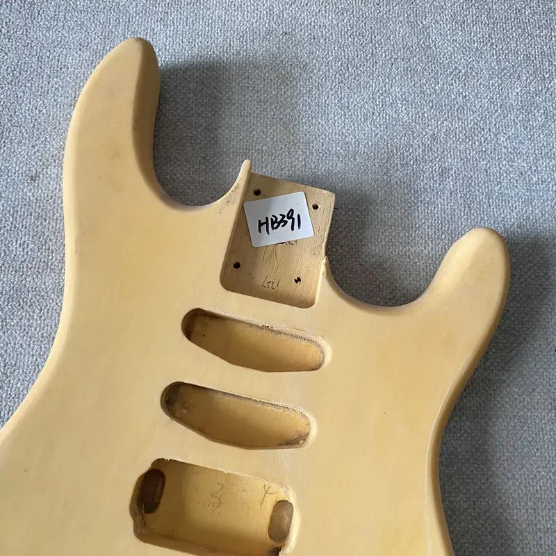 HB391 Solid Basswood ST Body With SSH Pickup Routing & Custom Bridge Routes Unfinished Guitar Body for DIY Electric Guitar