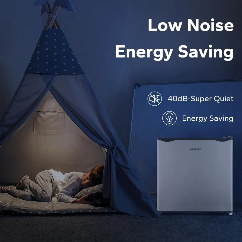 ثلاجة بانجسون الصغيرة، ثلاجة صغيرة 1.6 قدم مكعب مع فريزر، ثلاجة صغيرة بباب واحد قابلة للعكس، ثلاجة مدمجة