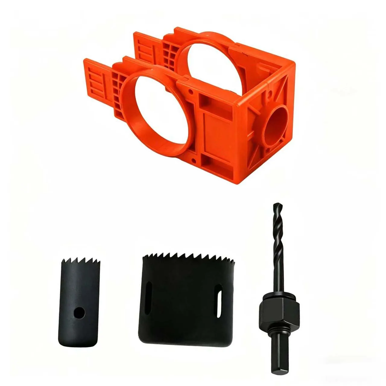 45mm and 50mm Hole Cutter Set for Spherical Locks with Flat Drill Bits Designed for Solid Wood Composite Board Door Applications