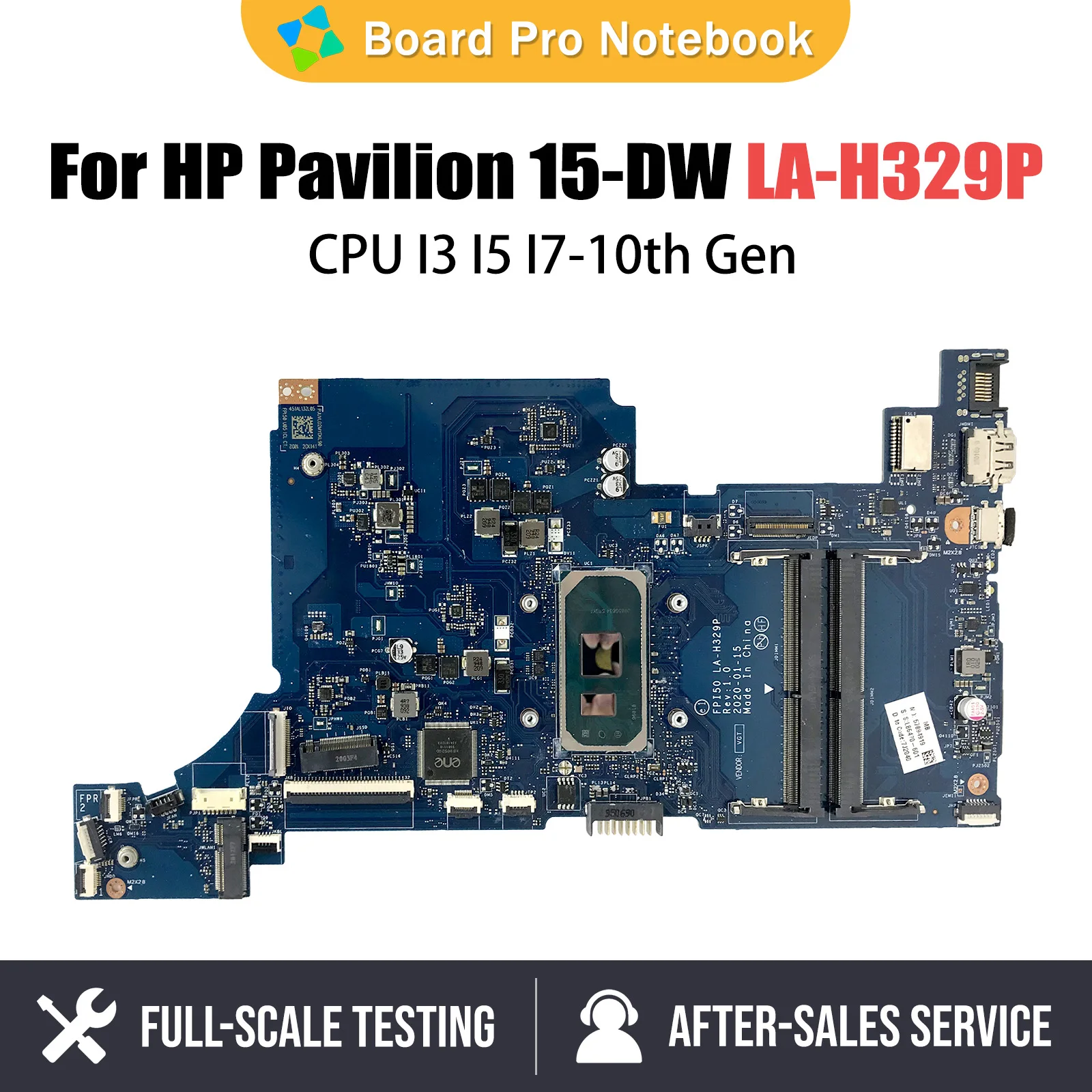 

FPI50 LA-H329P Mainboard For HP 15-DW Laptop Motherboard I3-1005G1 I5-1035G1 I7-1065G7 CPU L86470-601 L86465-601 L87541-601