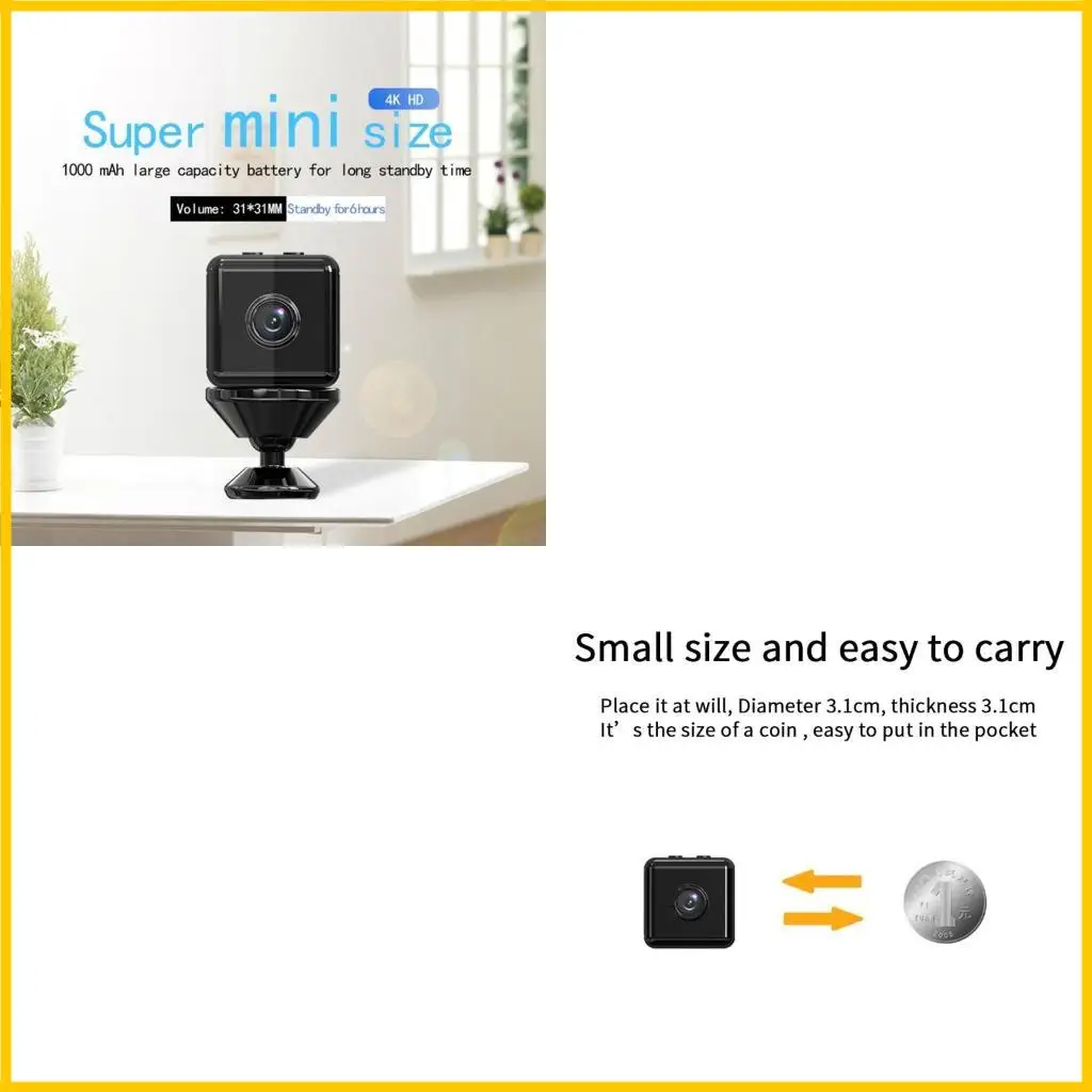 X6D 4K1080P اللاسلكي مراقب MINI كاميرا ويب للمراقبة المحمولة