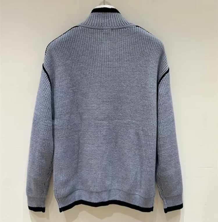 Customized Europe America New men's clothing winter Long sleeves Single-breasted stand-up collar Wool knitted cardigan sweater