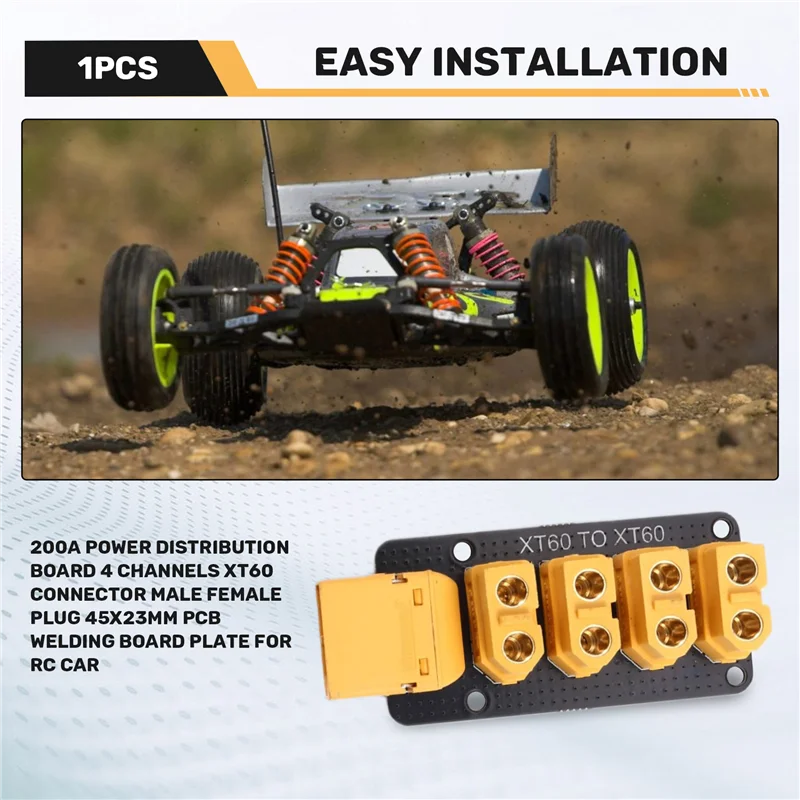 لوحة توزيع الطاقة موصل 200 أمبير XT60، 4 قنوات، مقابس للذكور والإناث، 45 × 23 مم لسيارة RC-POS