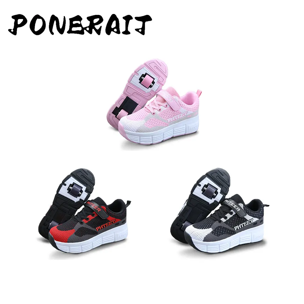 

Cool roller shoes for boys and girls 2-wheel detachable breathable and wear-resistant sports shoes