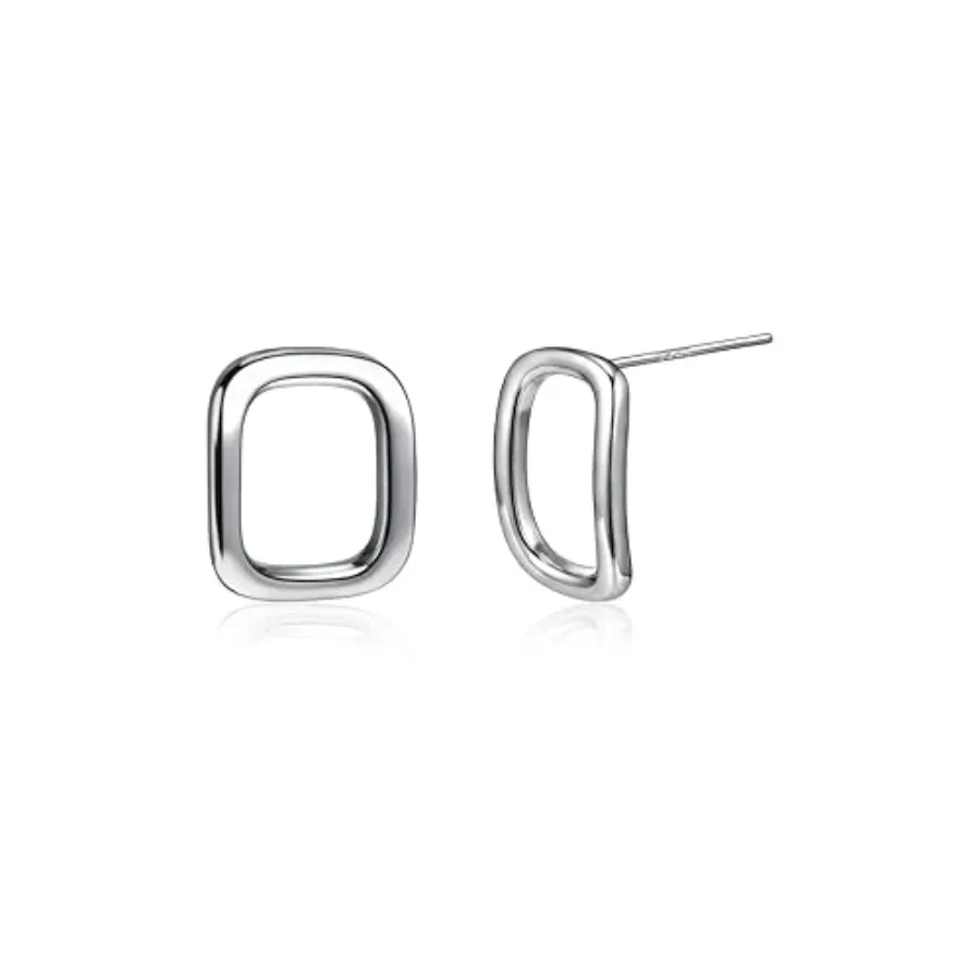 

Silver Tiny Square Stud Earrings for Women Trendy Hypoallergenic Minimalist Geometric Earrings Personalized Accessories for Hol