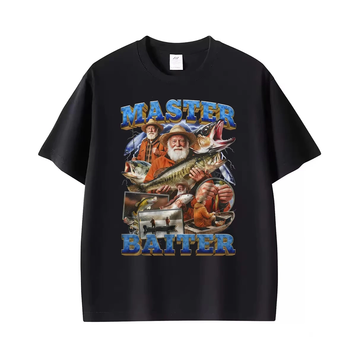 Master Baiter Retro 90s Meme Graphic T Shirt Funny Bass Angler Humor T-shirts Men Women Fashion Casual Cotton T-shirt Streetwear