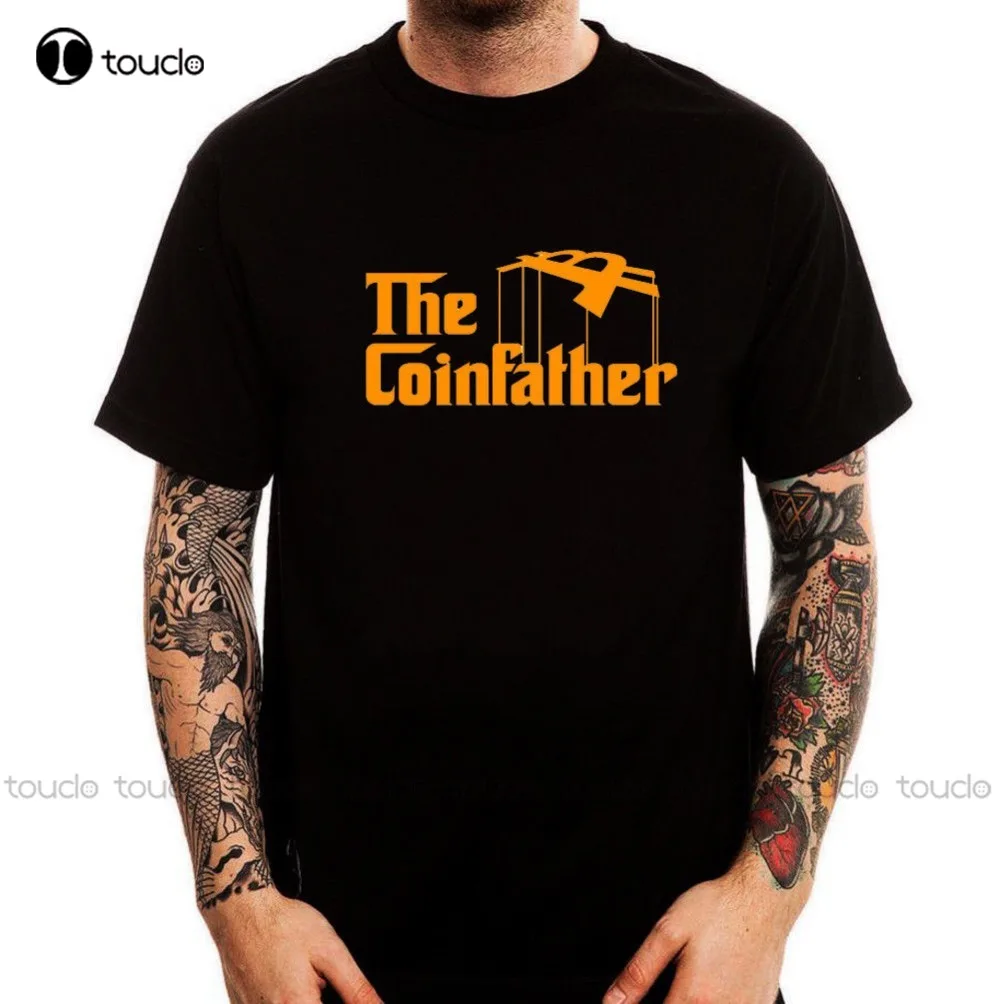 Fashion Cotton Teeshirt The Coinfather Funny Parody Crypto Lover Printed Cotton Men'S T-Shirt Top Teeprinted T Shirts Cool T