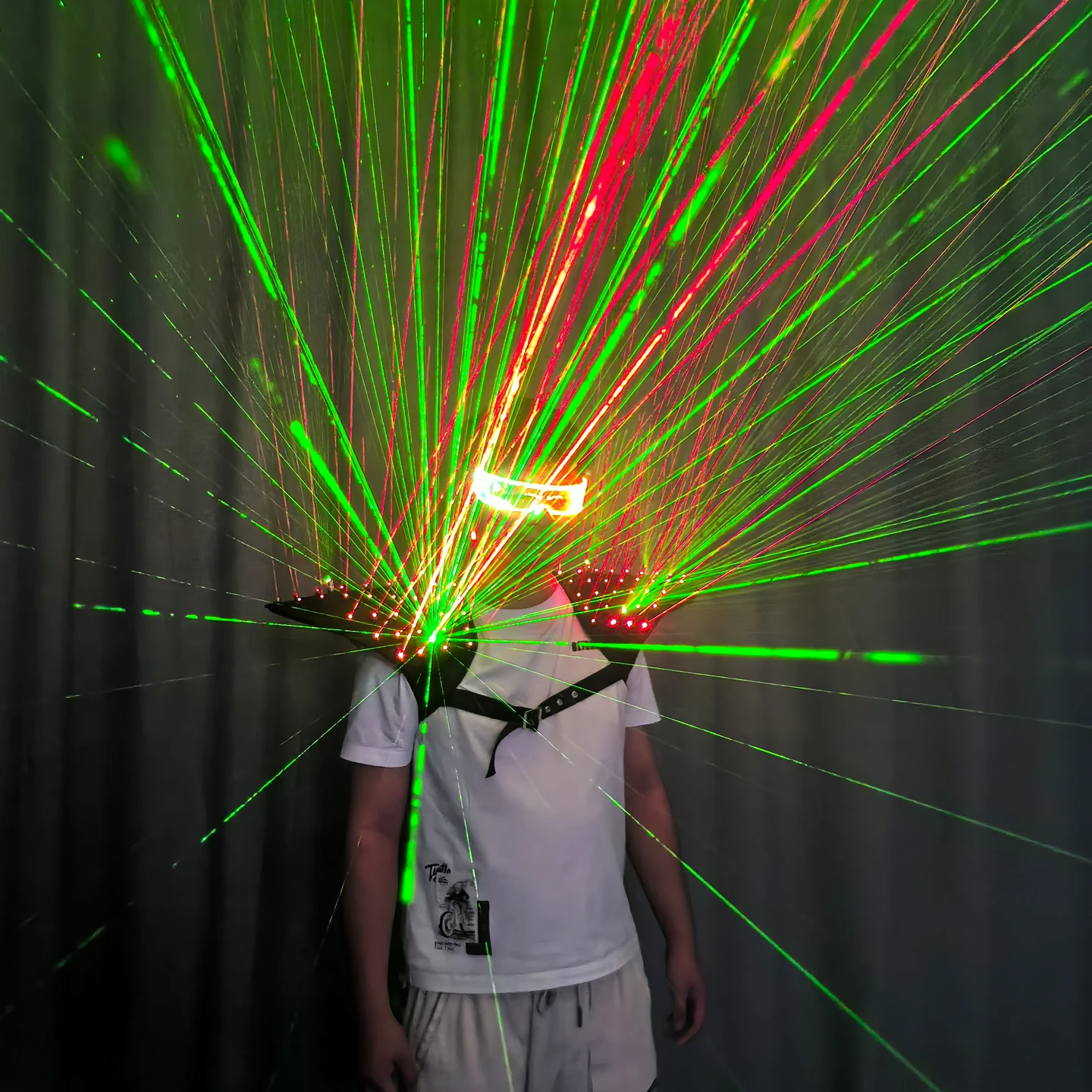 

Laser Shoulder Bar KTV Stage Performance Props Men's Women's Glowing Clothes Short Pants No Sleeve Youth All Season