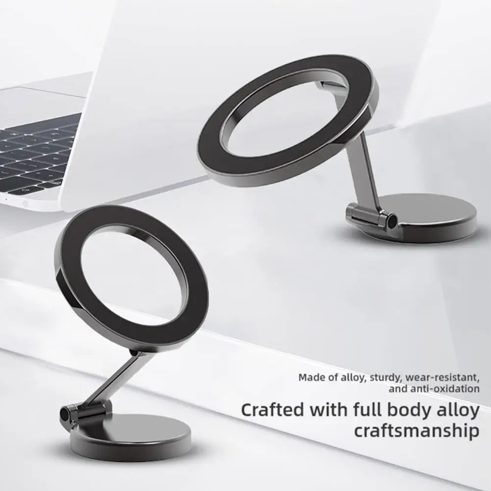Universal Zinc Alloy Folding Magnetic Car Compact Paste Type Cell Phone Holder For MagSafe 360° Adjustable Magnetic Car Mount