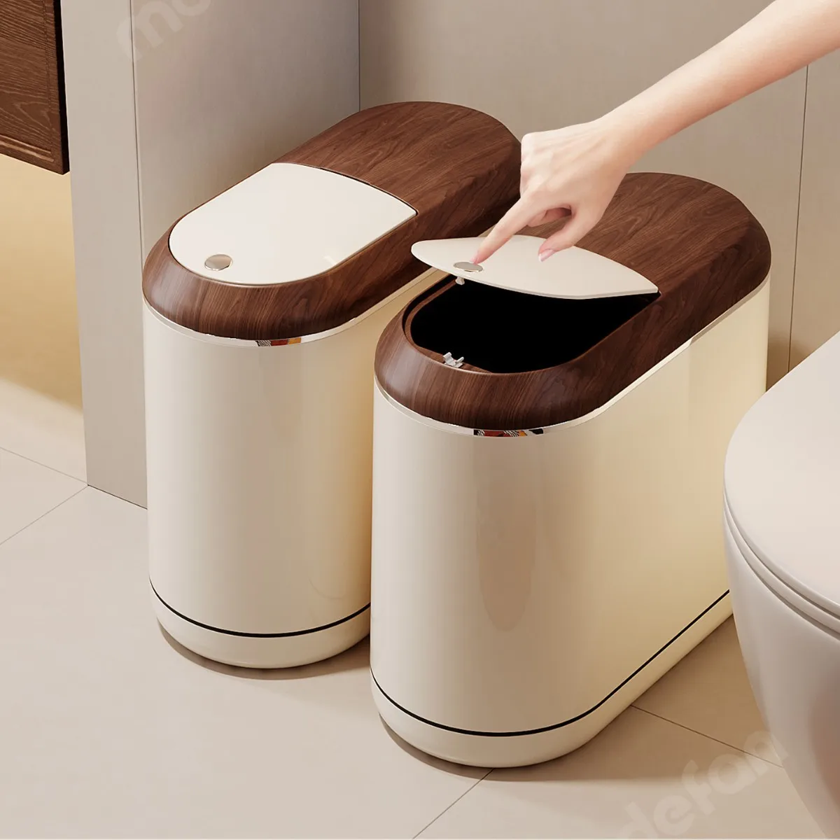 

HYS high-value bathroom clip narrow slot trash can antique home living room toilet large capacity with lid with wheel basket