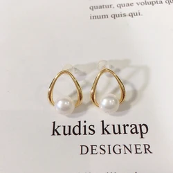 ZHBORUINI 14K gold plated Natural Pearl Earrings S925 Silver Ear Needle Simplicity Drop Stud Earrings For Women Jewelry