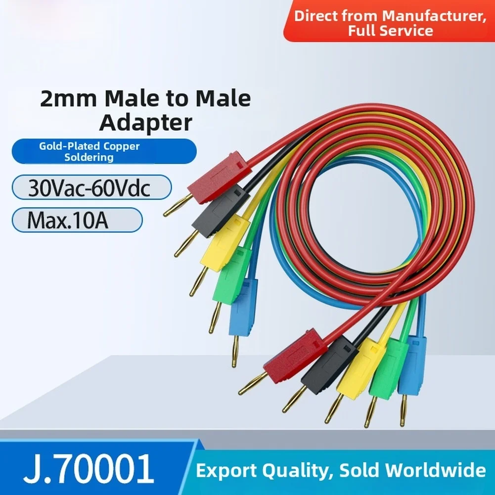 Pack of 2 2mm Banana Connector Test Cables with Gold Plated Contacts 10A 600V for Stable Signal Transmission and Testing
