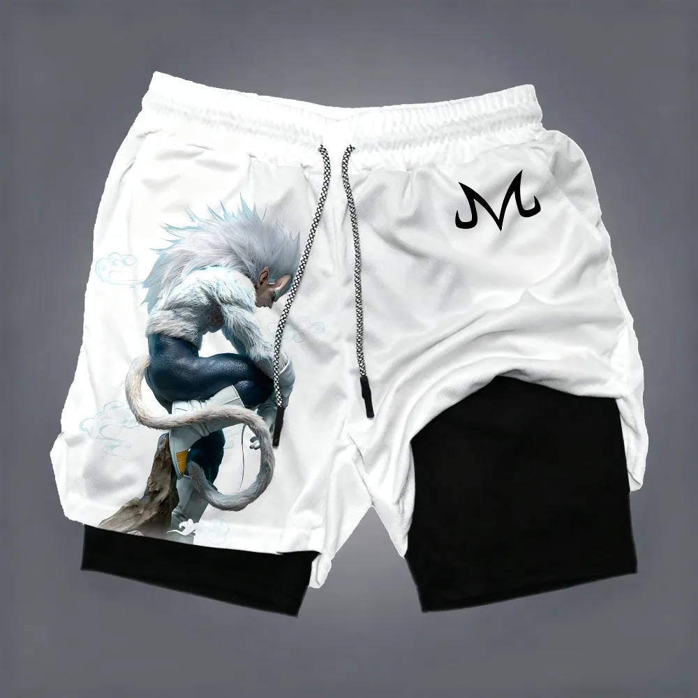 

Dragon Ball Anime Goku Peripheral Printed Double-layered Shorts, Summer American Sporty Men's Loose and Breathable Pants