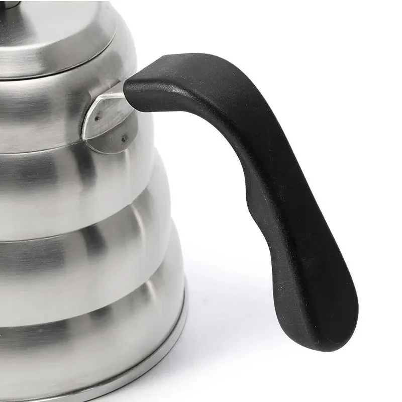 1L/1.2L Drip Kettle Thermometer Pour Over Coffee Tea Pot Swan Long Neck Stainless Steel Thin Mouth Gooseneck Cloud Drip Kettle