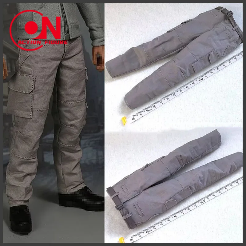 

In Stock 1/6 Scale Gray Overalls Tactical Pants With Belt Clothes Model Fit 12 Inch Male Soldier Action Figure Body Dolls