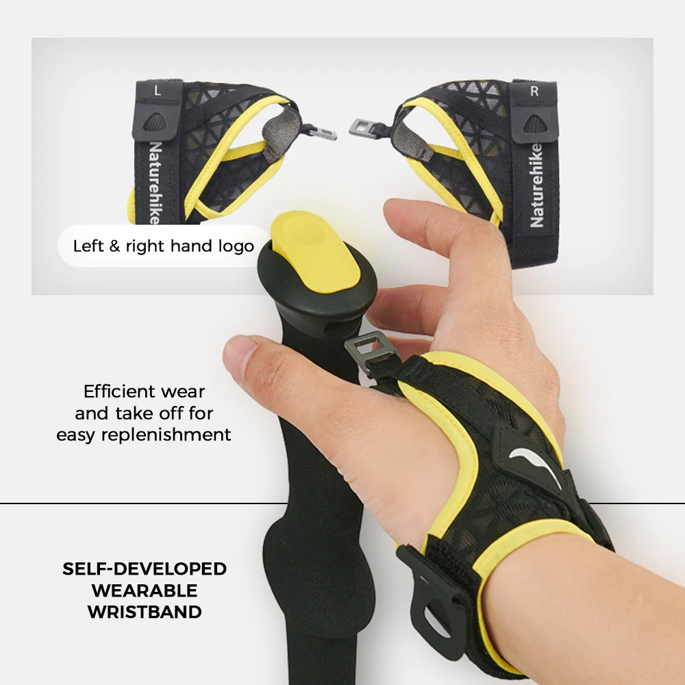 Naturehike 2026 New Lightweight Only 145g Camping Climbing Sticks Wearable Wristband Folding Off-road Hiking Trekking Poles