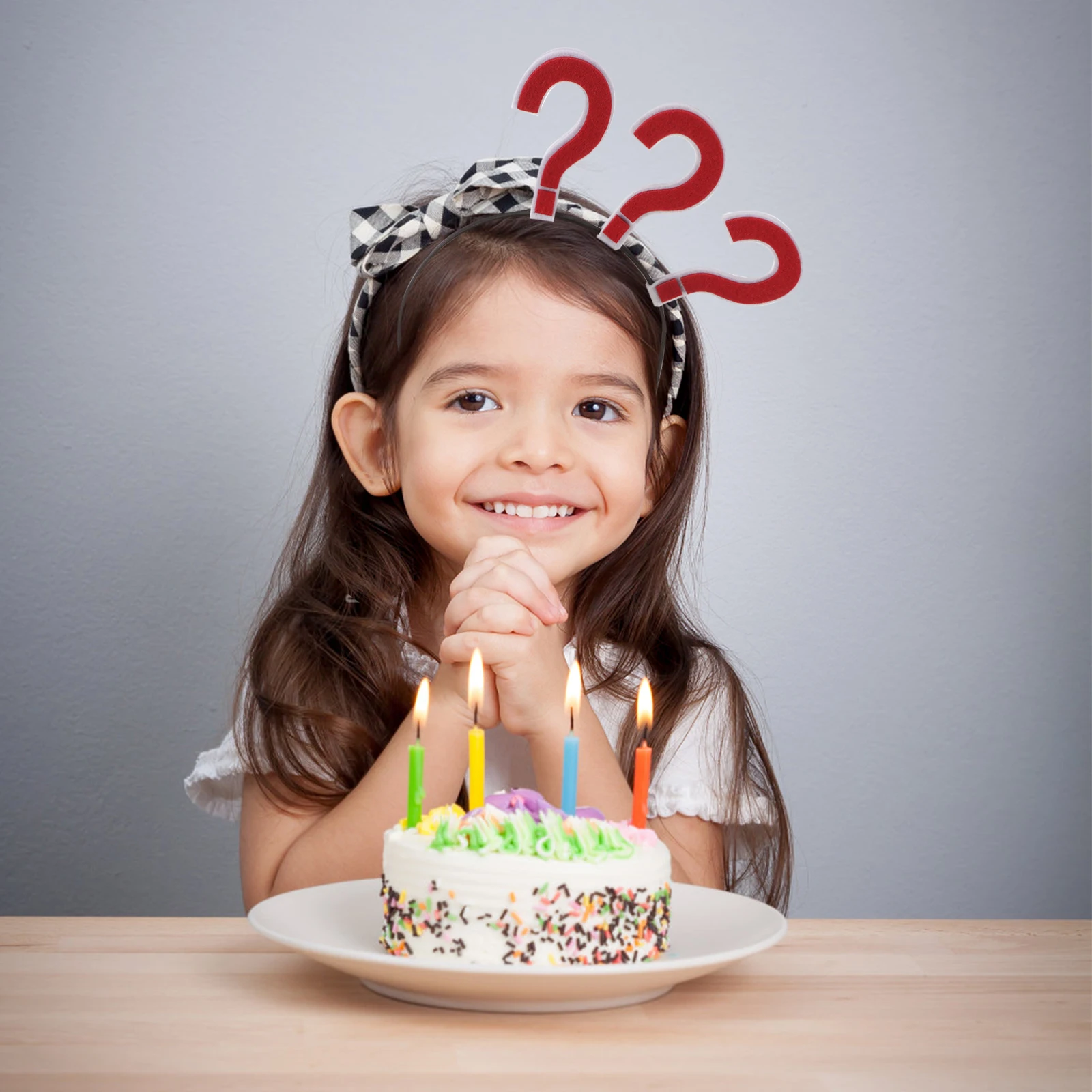 

4 шт., повязка для волос с вопросительным знаком, повязка на голову с пунктуацией, нескользящая повязка для волос, аксессуары для Хэллоуина, дня рождения