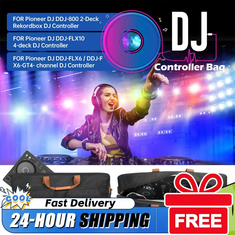 

Portable DJ Disc Player Carrying Case Dustproof Turntables Protective Case Large Capacity for Pioneer DJ DDJ-800 DDJ-FLX104 FLX6