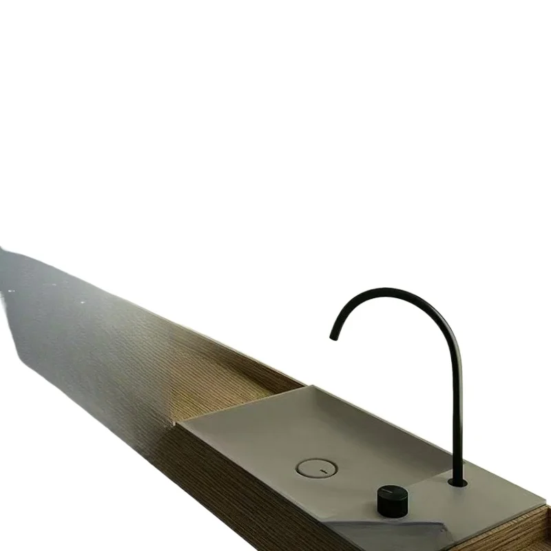 

Split basin faucet, black, brushed basin faucet, washbasin faucet, all copper, hot and cold.