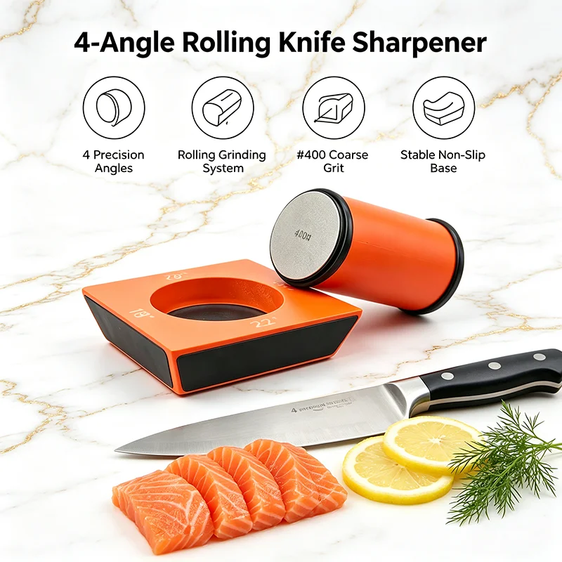 4 Angles Rolling Knife Sharpener Kit For Straight Edge With Industry Diamonds Whetstone Chef Kitchen Knife Sharpening Tools Sets