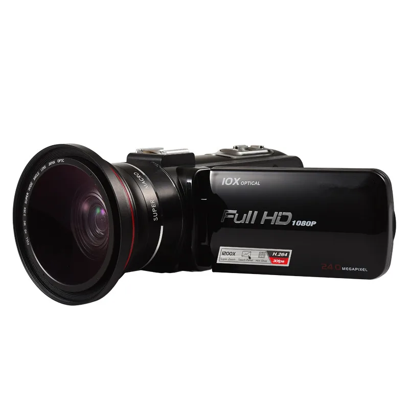 كاميرا فيديو رقمية Winait Full HD 1080P مع زووم بصري 10X وكاميرا فيديو صغيرة بتكبير رقمي 120X