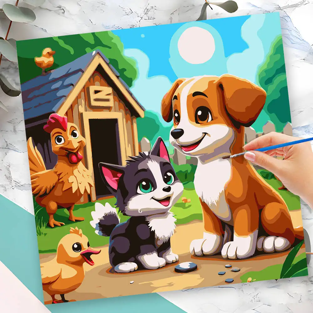 Evershine DIY النفط الطلاء بواسطة أرقام صورة قزم فتاة مجموعة الطلاء الكبار طفل رسم الكرتون فراشة على قماش هدية فريدة من نوعها