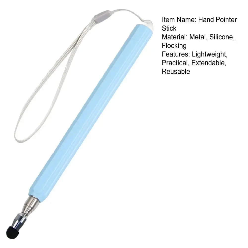 Telescopic Pointer Stick Extendable Non-slip With Lanyard Multipurpose Metal Extendable Pointer Touch Screen Stylus Pen