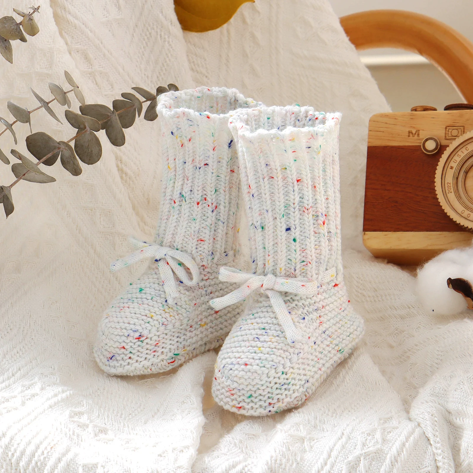 0-12m Infant Boy Girl Shoes Knitted 0-12m Newborn Solid Outdoor Indoor Floor Footwear Solid Color Toddler Prewalkers Kids Bootie
