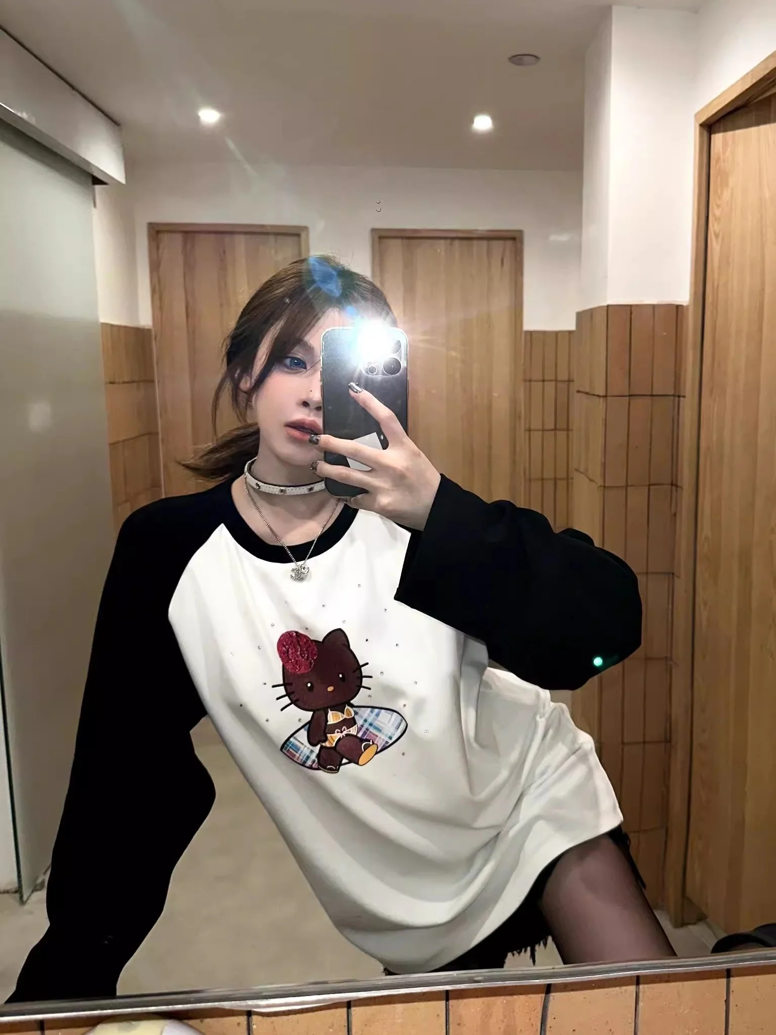 

Женская футболка из чистого хлопка с мультяшным принтом, свободного кроя, в стиле casual, для сёрфинга, в корейском стиле, от East Hot