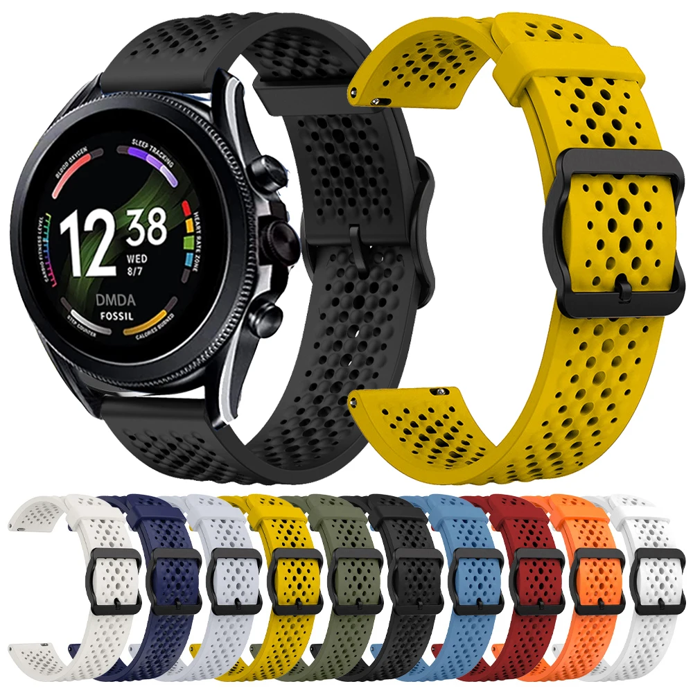 For Fossil GEN 6 5 5E 44mm Men\'s Sport Watchband Gen 5 Julianna/Garrett/Carlyle HR/LTE 45mm Strap for HUAWEI WATCH 22mm Bracelet
