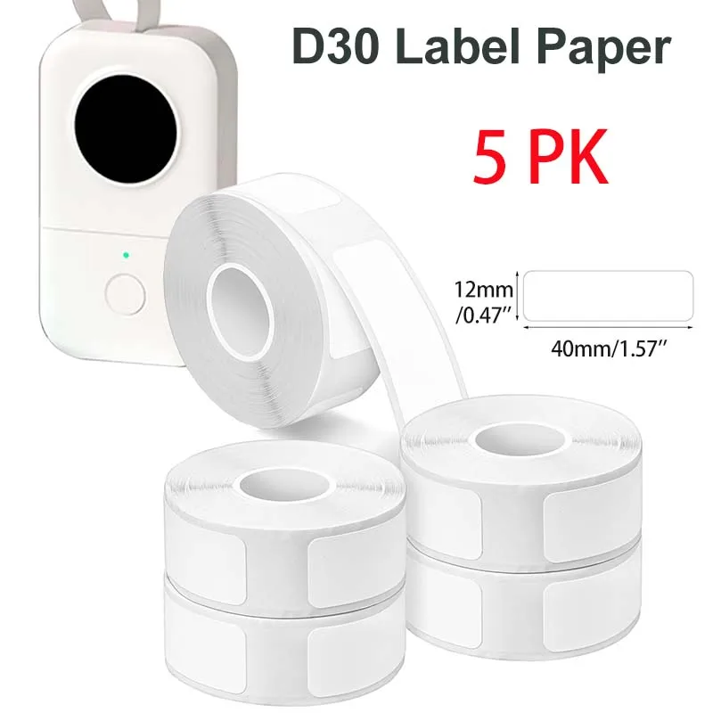 D30 Thermal Label 12*40mm Printer Roll Sticker Tape Cable Labels Name Tags Compatible With Phomemo D35 Q30 Marklife P12 P11 P15