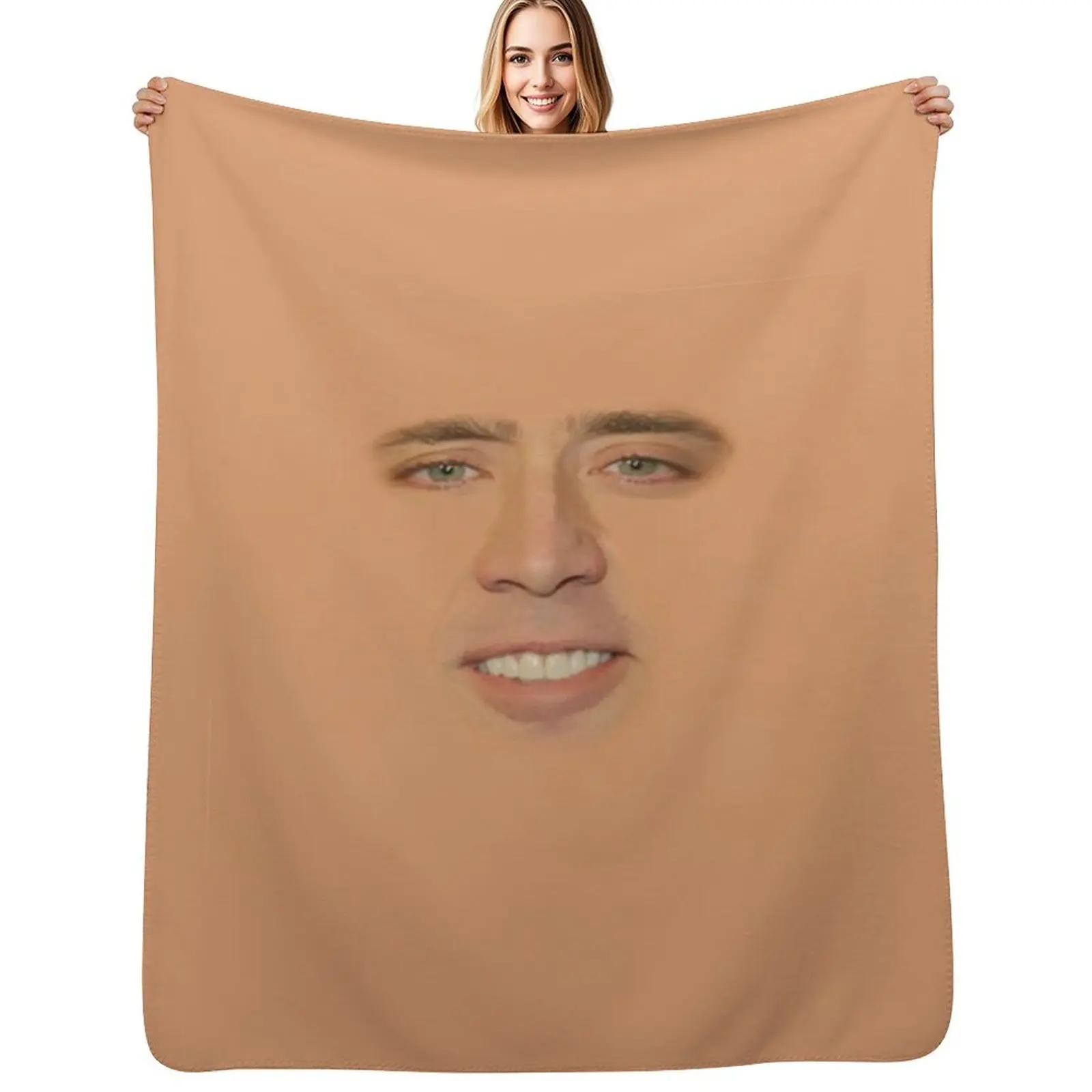 

Nicolas Cage Full Face Throw Blanket sofa bed Vintage Stuffeds Furry Blankets