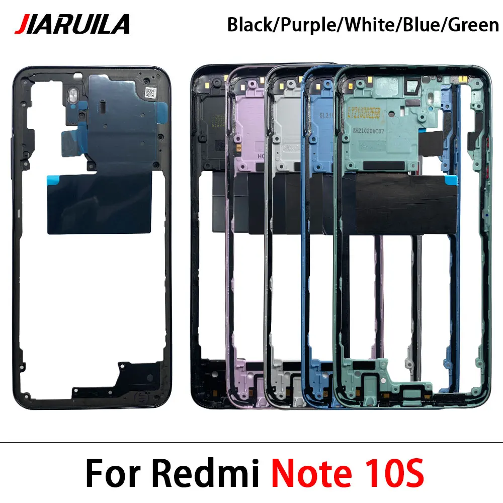 5 Pcs New Middle Frame For Redmi Note 10 10S Front Bezel Back Housing Case Mid Plate Replacement