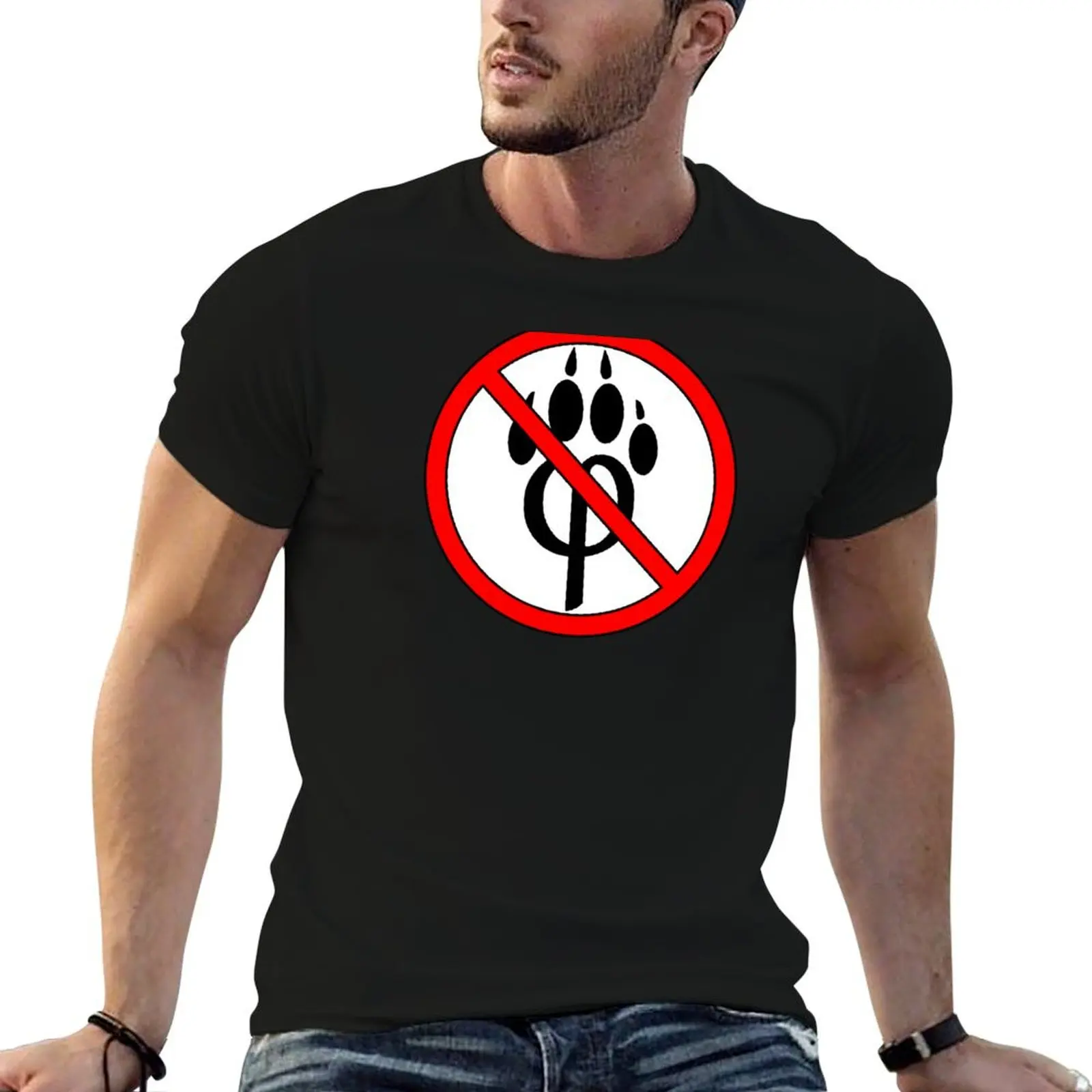 anti furry classic art T-Shirt Summer Print Short Sleeve Tee