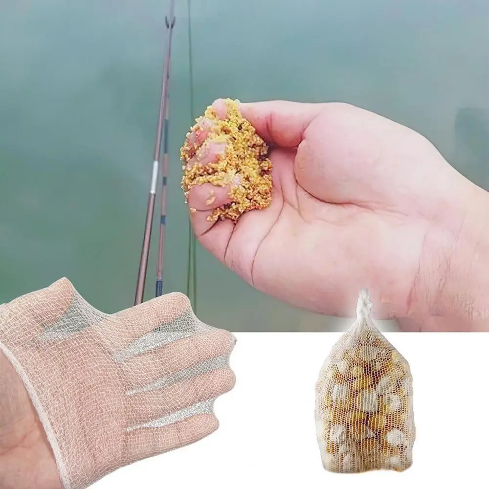 Soluble Bait Wrap Bag Fishing Accessories Portable Water Dissolving Fishing Net Fishing Lures Refill Net for 5/10M 18/25/37MM