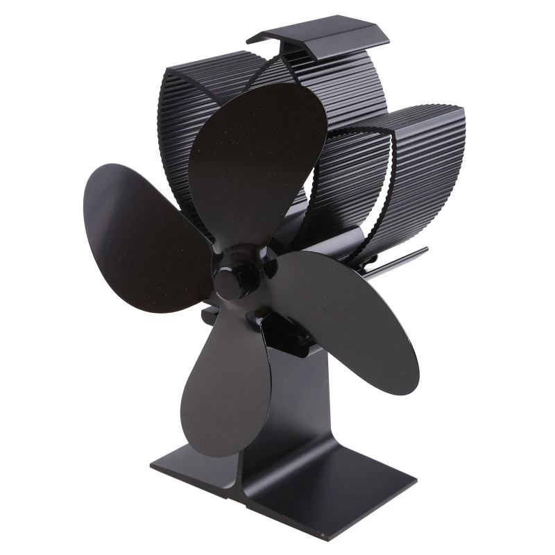 

4 Heat Powered Stove Fan Log for Burner Quiet Fireplace Ecofan