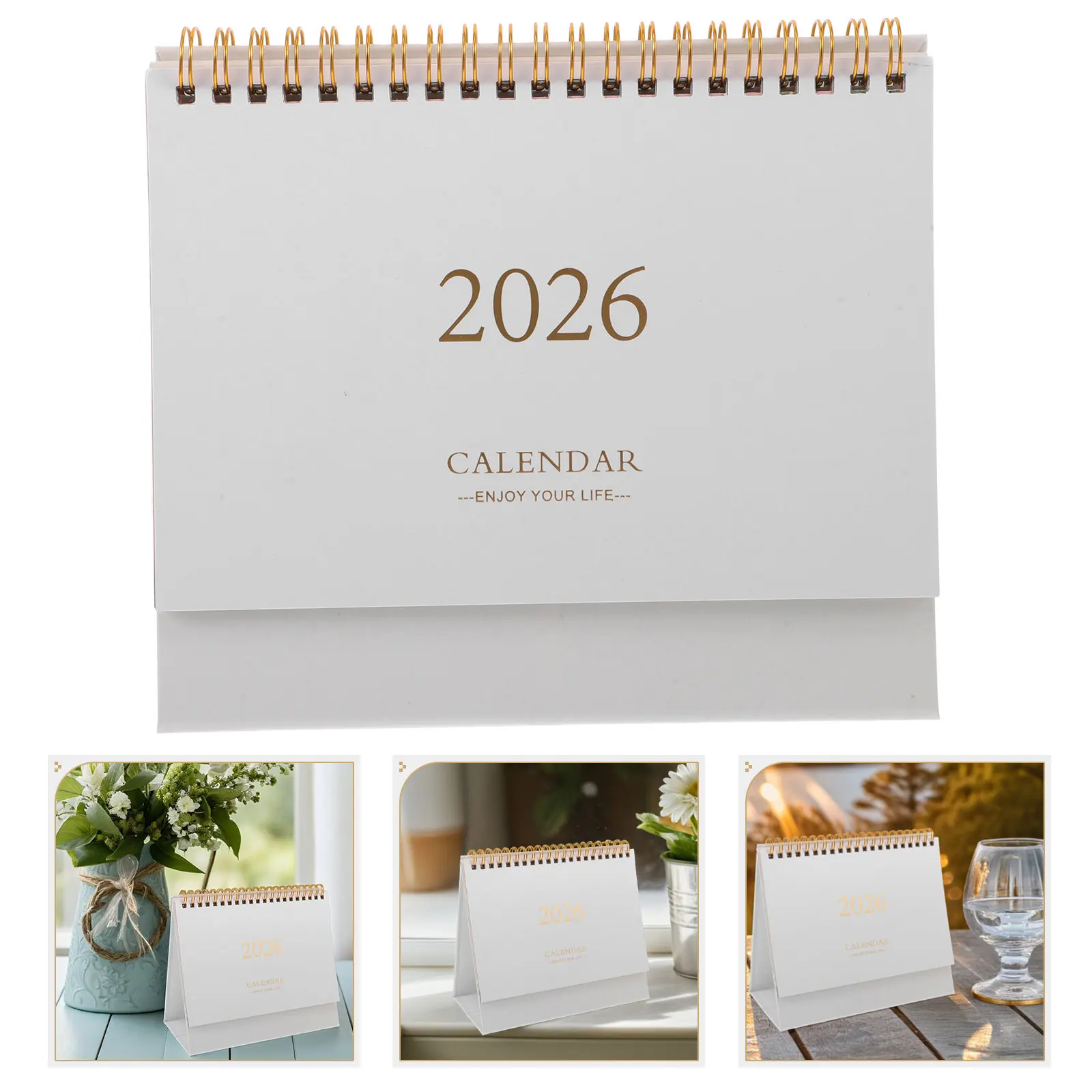 

Настольный мини-календарь-планировщик на 2026 год: минималистичный, компактный, из плотной бумаги, для офисного стола