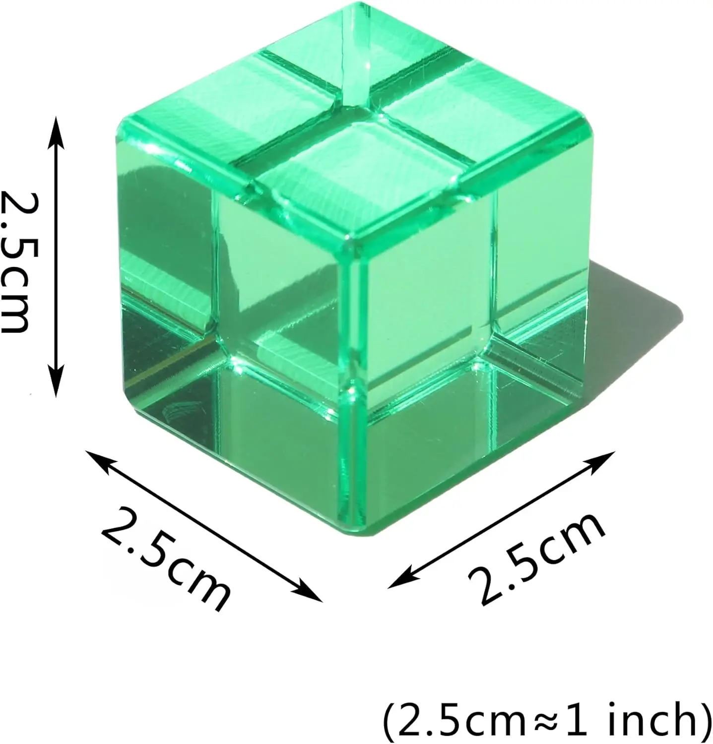 Rainbow Crystal Acrylic Cubes Children Learning Color Light Shadow Toy, Stacking Gem Blocks Sensory Building Blocks for Kids(64P