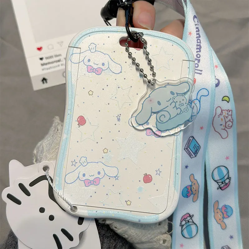 

Kawaii Sanrio Cinnamoroll Card Holder Cute Student Meal Card Bus Protection Cover ID Card Campus Card Anti Loss Gift for Girls
