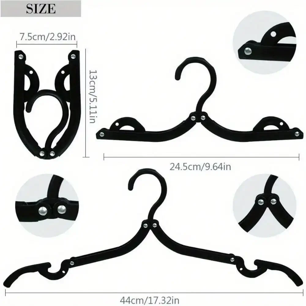 12pcs/Set Foldable Hangers For Travel, Outdoor Business Trips, Portable Student Dormitories, Drying Racks, Multifunctional And Extendable Foldable Hangers,Spring,Minimalist,Summer Tops