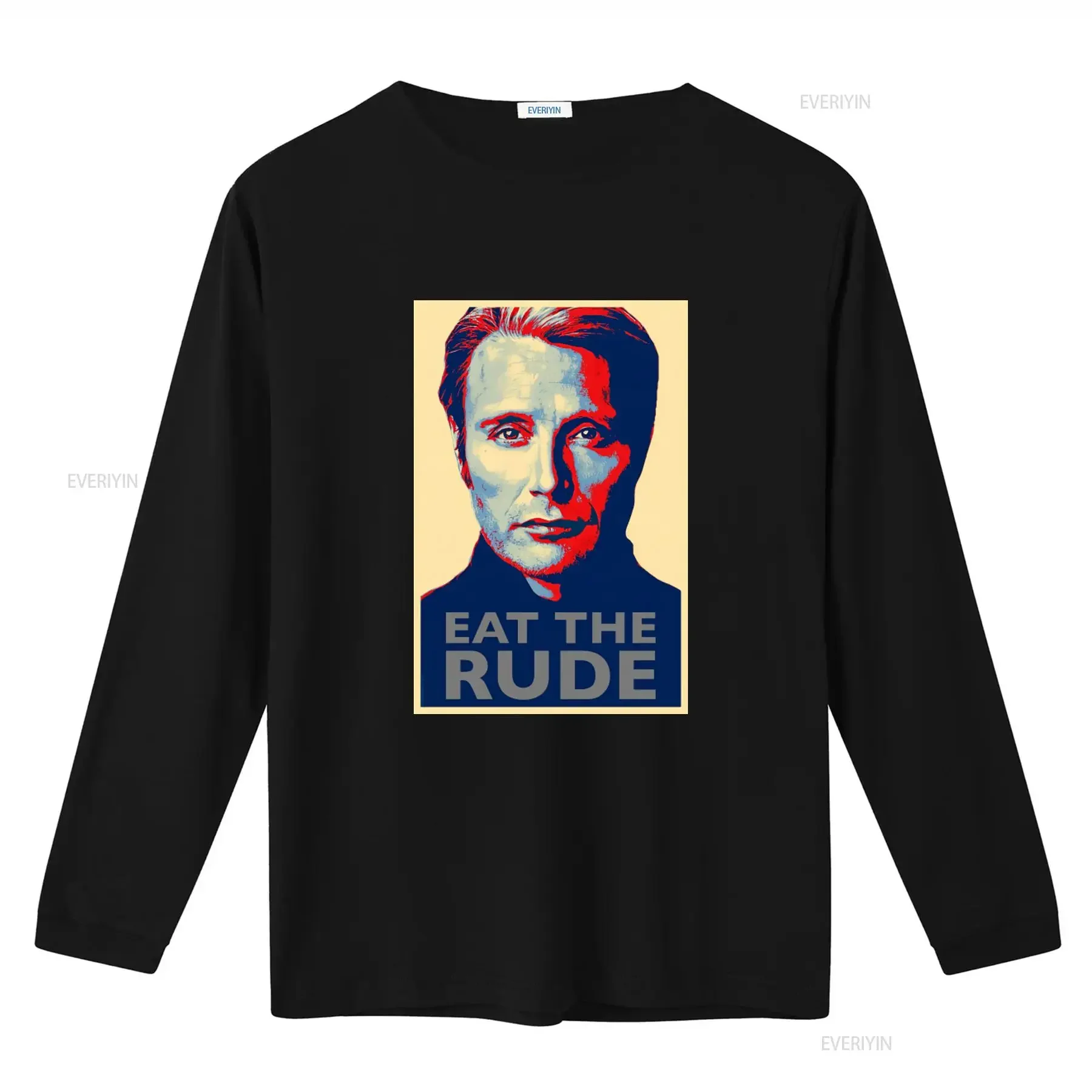Mads Mikkelsen Hannibal Inspired Eat the Rude T Shirt for Men Small Size vintage Washed Versatile fashion graphic Slightly