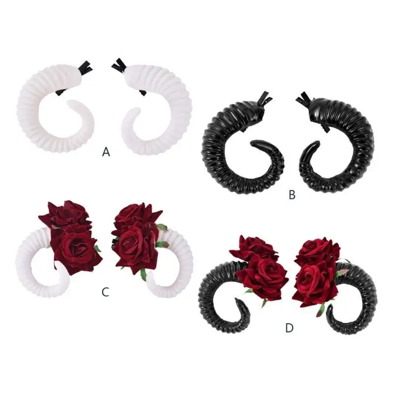 

652F Gothic Sheep Horn Haipin Cosplay Hair Barrette Coser Hair Jewelry Accessories Horn Hair Clip Bangs Comic Exhibition